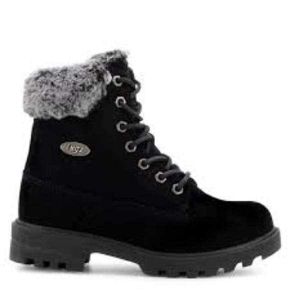 Lugz Empire Hi-Fur Black and Gray Winter Boots for Rainy Days - Picture 1 of 9